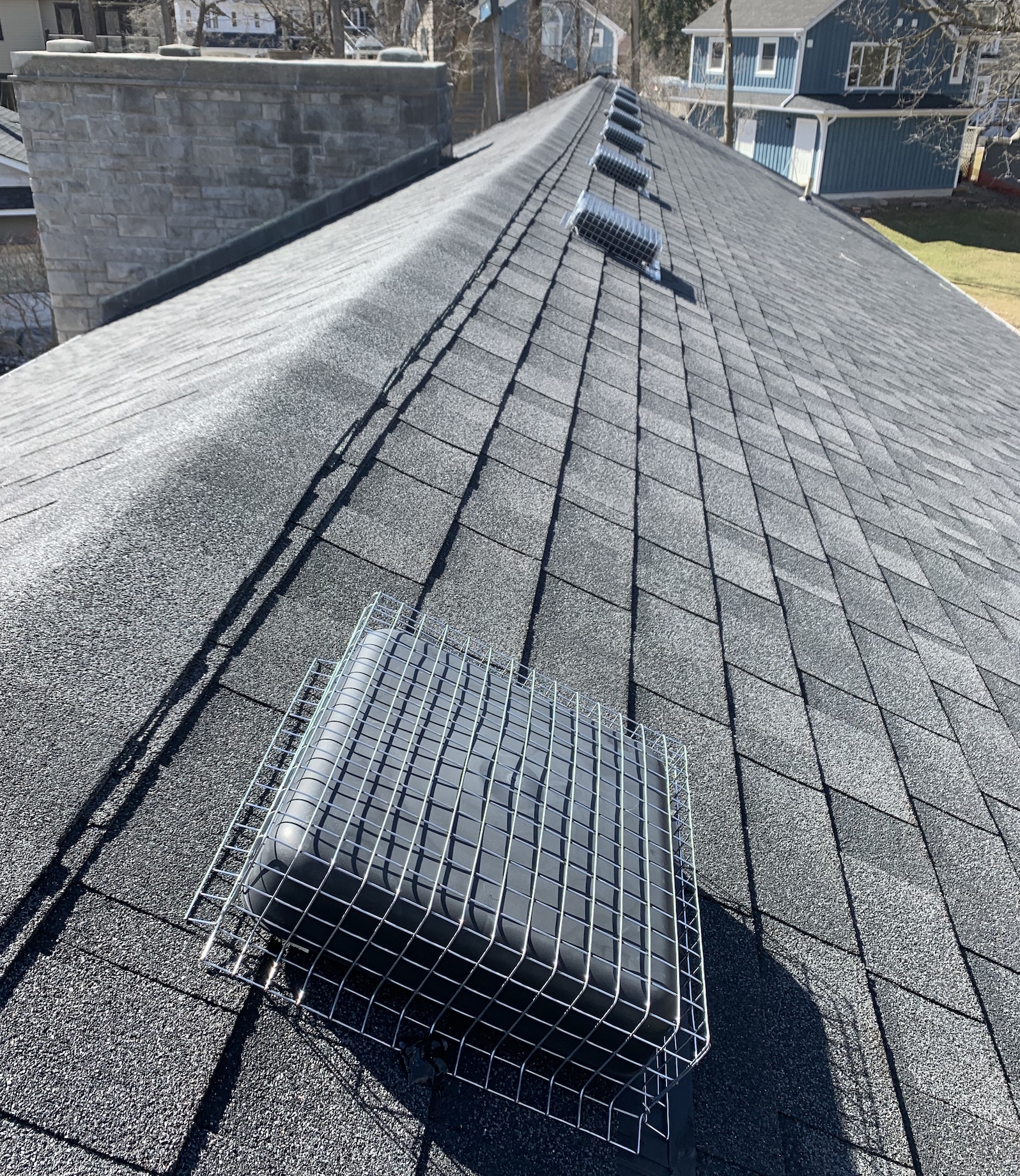 Installing solar panels on a residential roof