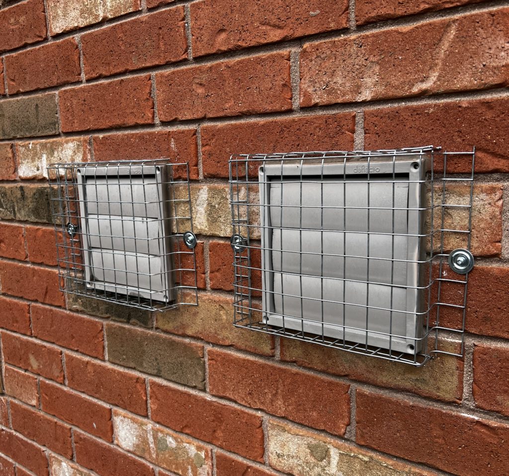 Mounting squirrel guard along the eaves