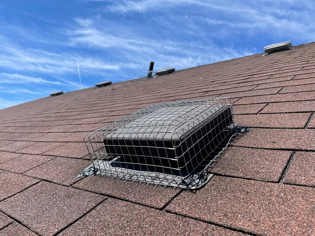 Installing mesh squirrel guard on gutters