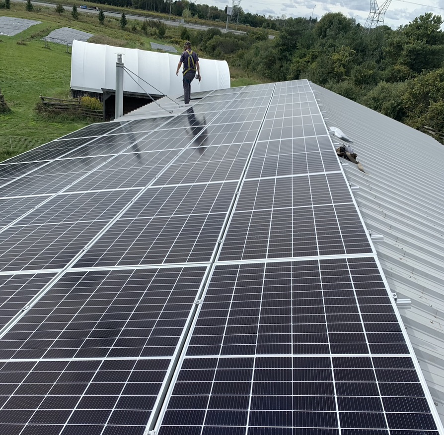 Roofer working on a roof